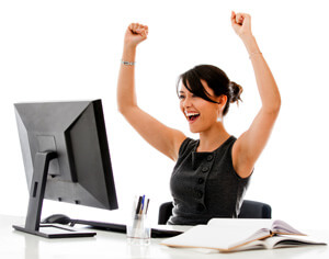 Woman Happy website success