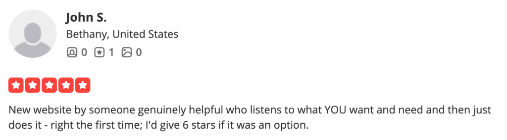 Website testimonial 5 stars